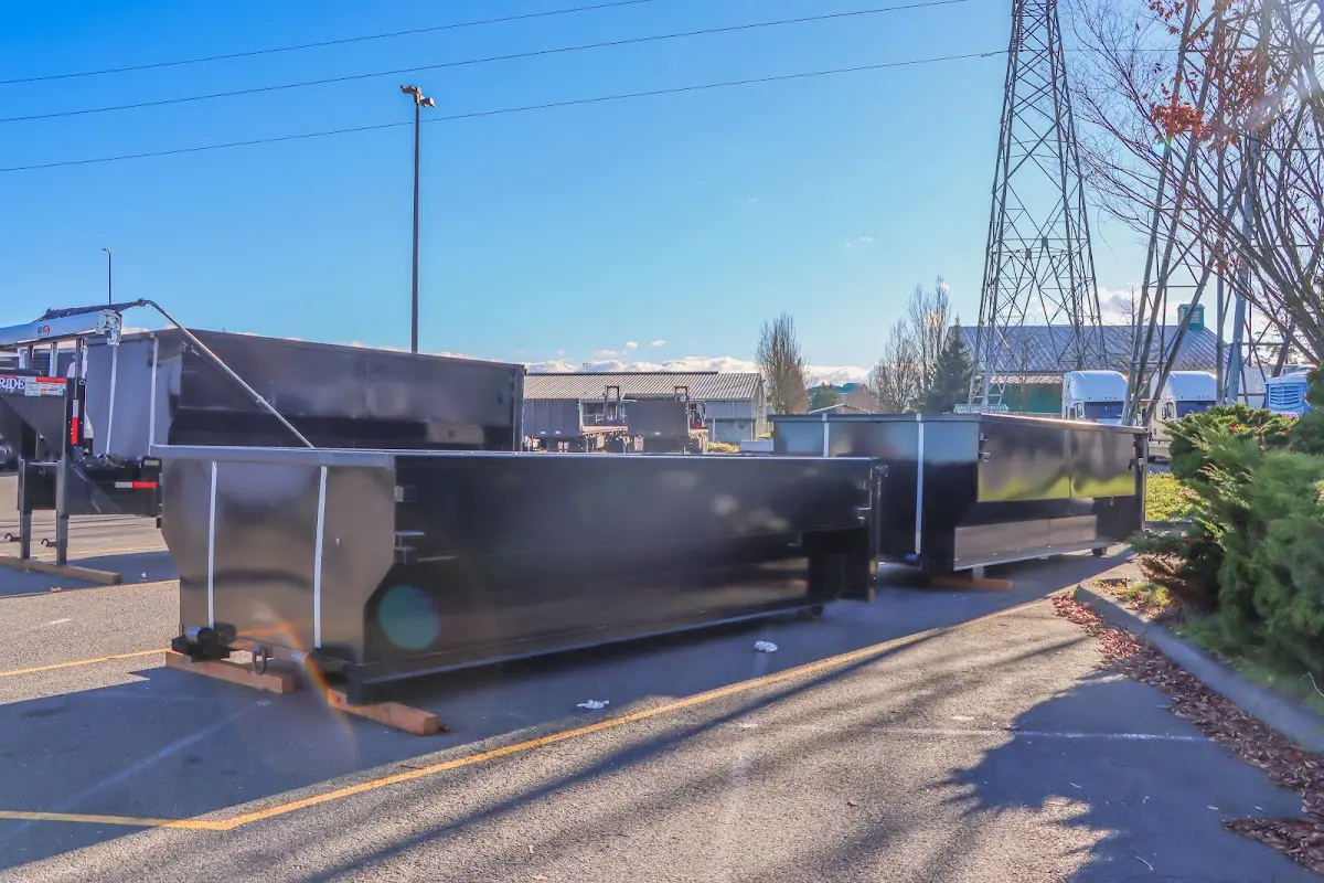 Roll-off dumpster ready for waste disposal at job site for 12 Yard Dumpster Rental in Eidson Road